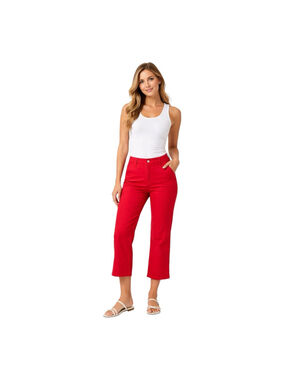 NYDJ Red Cropped Pants Size 10 Lift Tuck Technology Slim Ankle Capri
